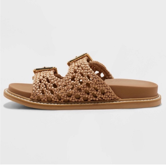 Target Universal Thread Women's Kylie Woven Two Band Footbed Sandals - Size 10 - Picture 3 of 6